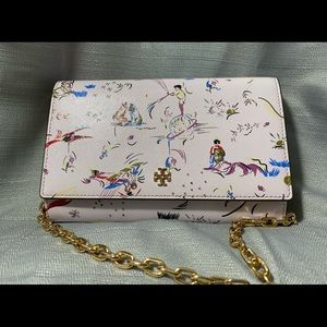 Tory brunch crossbody bag gold and lilac